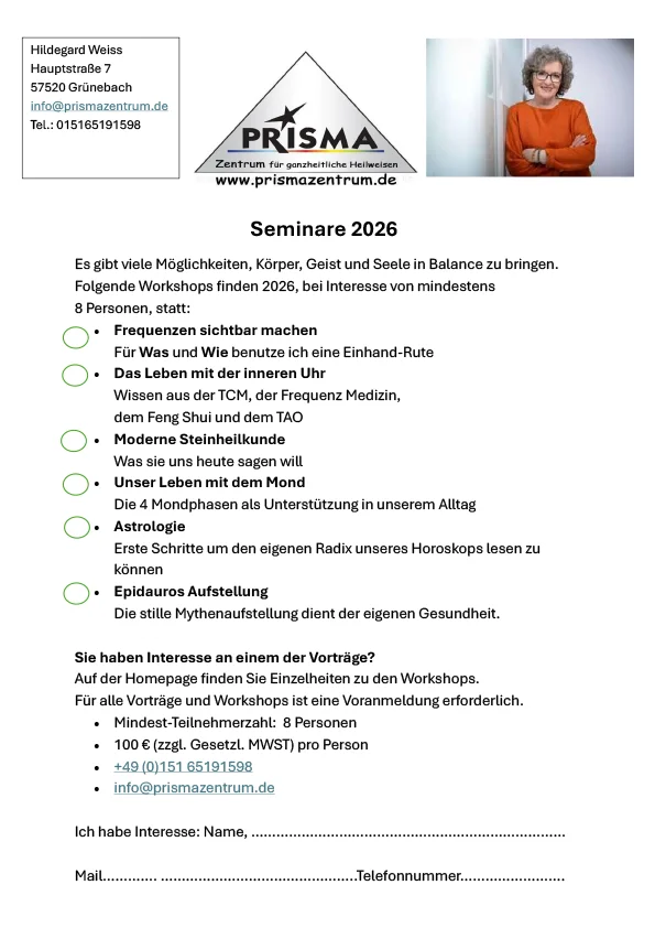 Frequenzen Seminare und Aufstellungen